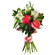Bouquet of roses and alstroemerias with greenery. Irkutsk